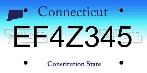 EF4Z345 Connecticut License Plate