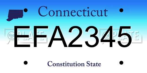 EFA2345 Connecticut License Plate