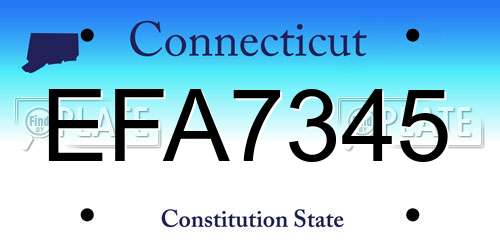 EFA7345 Connecticut License Plate