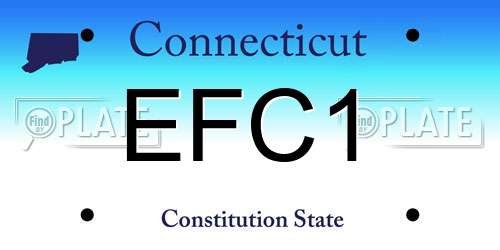 EFC1 Connecticut License Plate