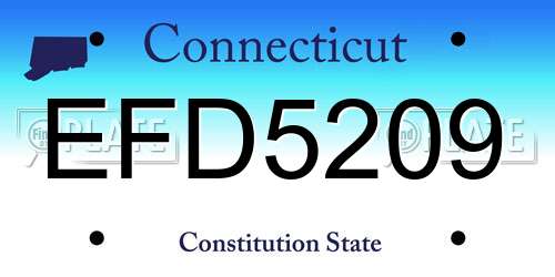 EFD5209 Connecticut License Plate