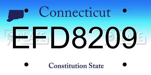EFD8209 Connecticut License Plate