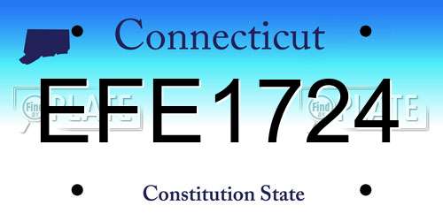 EFE1724 Connecticut License Plate