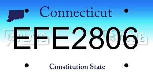 EFE2806 Connecticut License Plate