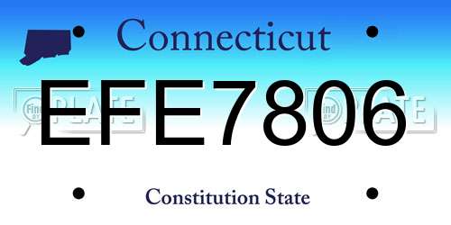EFE7806 Connecticut License Plate