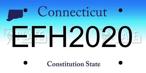 EFH2020 Connecticut License Plate