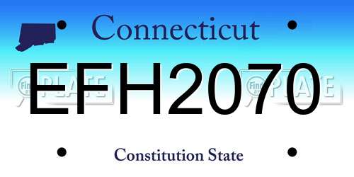EFH2070 Connecticut License Plate