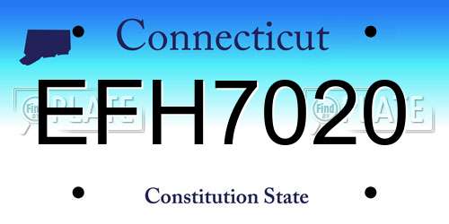 EFH7020 Connecticut License Plate