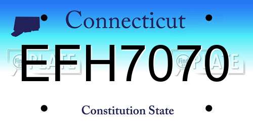 EFH7070 Connecticut License Plate