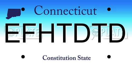 EFHTDTD Connecticut License Plate