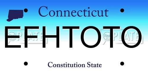 EFHTOTO Connecticut License Plate