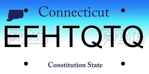 EFHTQTQ Connecticut License Plate
