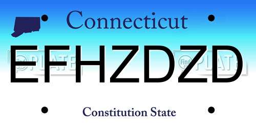 EFHZDZD Connecticut License Plate