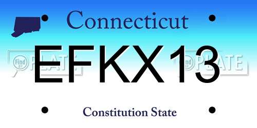 EFKX13 Connecticut License Plate