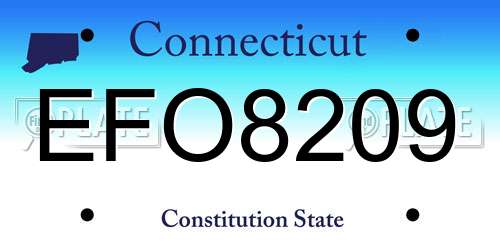 EFO8209 Connecticut License Plate