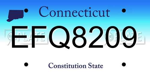 EFQ8209 Connecticut License Plate
