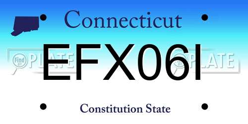 EFX06I Connecticut License Plate