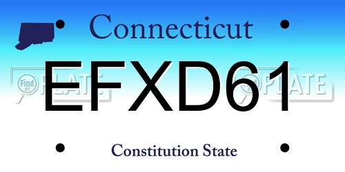 EFXD61 Connecticut License Plate
