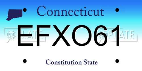 EFXO61 Connecticut License Plate