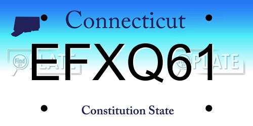 EFXQ61 Connecticut License Plate