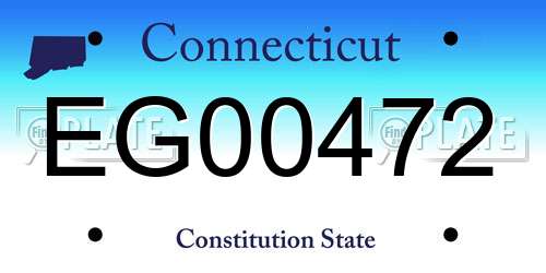 EG00472 Connecticut License Plate