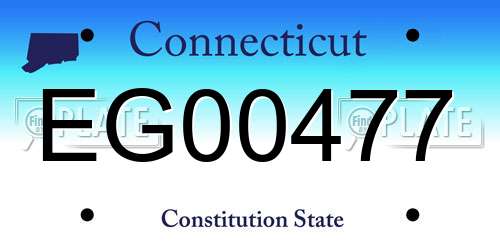 EG00477 Connecticut License Plate