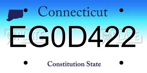 EG0D422 Connecticut License Plate