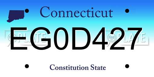EG0D427 Connecticut License Plate