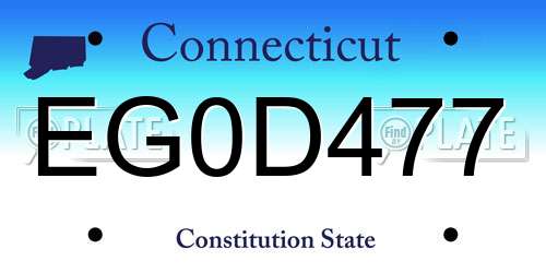EG0D477 Connecticut License Plate