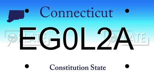 EG0L2A Connecticut License Plate