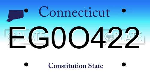 EG0O422 Connecticut License Plate