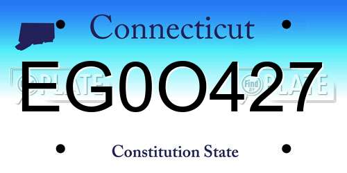EG0O427 Connecticut License Plate