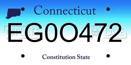 EG0O472 Connecticut License Plate