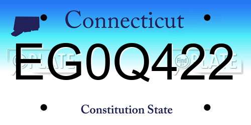 EG0Q422 Connecticut License Plate