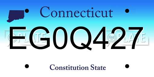 EG0Q427 Connecticut License Plate