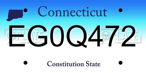 EG0Q472 Connecticut License Plate