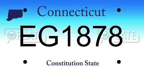 EG1878 Connecticut License Plate