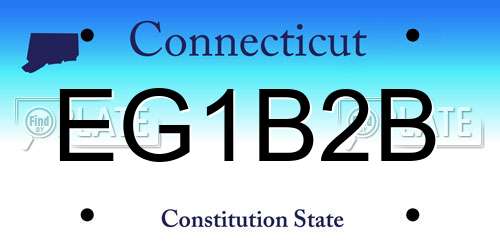 EG1B2B Connecticut License Plate