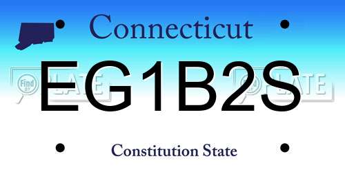 EG1B2S Connecticut License Plate