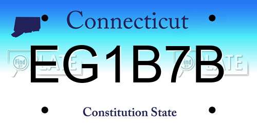EG1B7B Connecticut License Plate