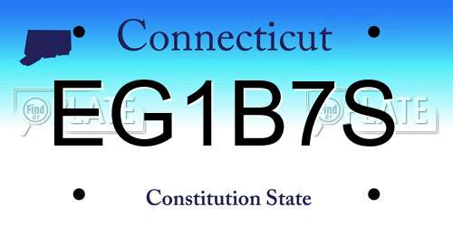 EG1B7S Connecticut License Plate