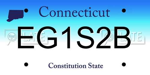 EG1S2B Connecticut License Plate
