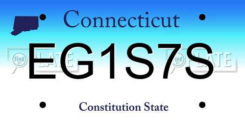 EG1S7S Connecticut License Plate
