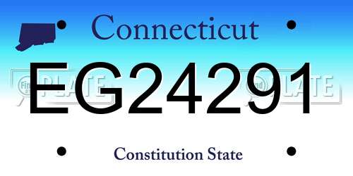 EG24291 Connecticut License Plate
