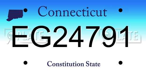 EG24791 Connecticut License Plate
