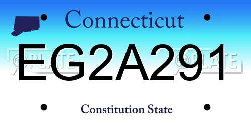 EG2A291 Connecticut License Plate