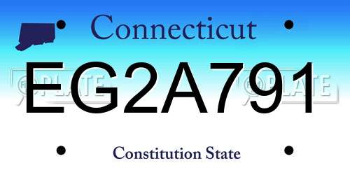EG2A791 Connecticut License Plate