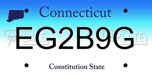 EG2B9G Connecticut License Plate