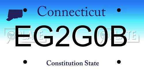 EG2G0B Connecticut License Plate