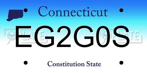 EG2G0S Connecticut License Plate